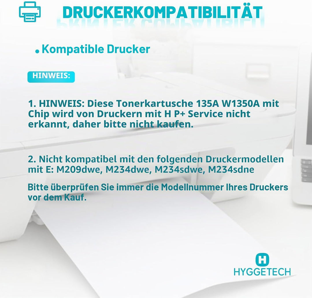 Hyggetech W1350A Toner Mit chip Kompatibel mit HP 135A W1350A Toner 135X W1350X für HP Laserjet MFP