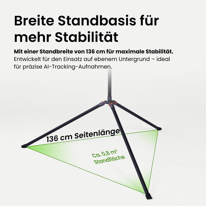XbotGo NT4 PRO Carbonfaser-Kamerastativ 3,9m – Höhenverstellbar & faltbar mit Tragetasche, luftgedäm