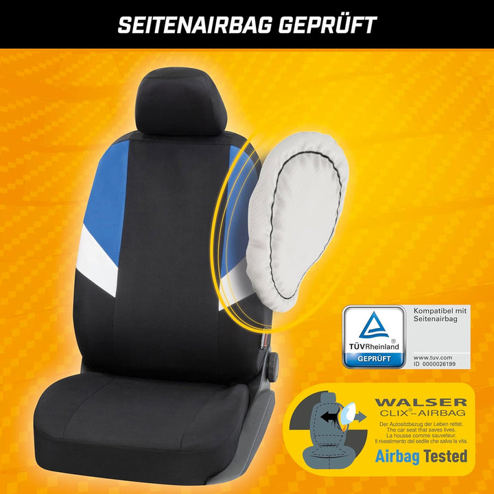 Walser Auto-Sitzbezug Cala Komplettset, Universal PKW-Sitzbezüge 4-teilig, Auto-Schonbezüge, 2 Vorde