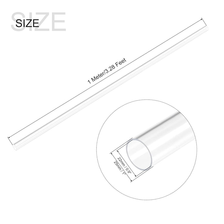 sourcing map Rund Starr PC Rohr 22mm ID x 25mm AD x 1M Polycarbonat Schlauch Klar