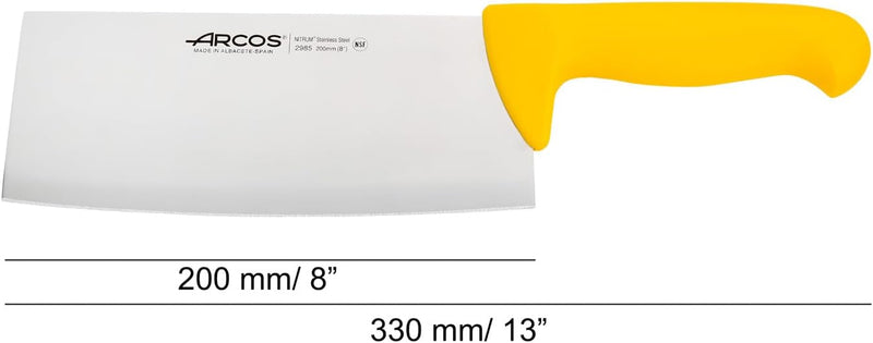 Arcos Serie 2900 - Hackmesser Metzgermesser - Klinge Nitrum Edelstahl 200 mm - HandGriff Polypropyle