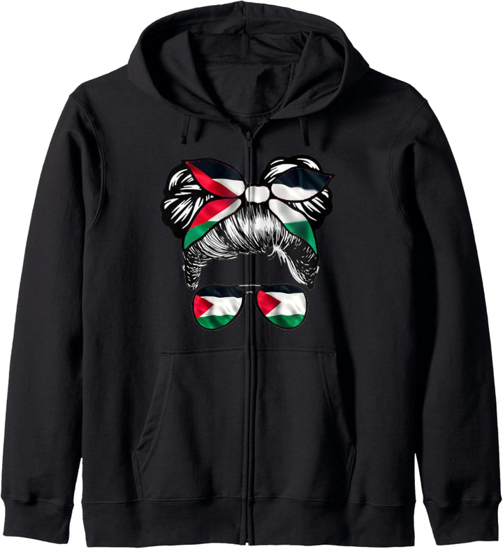 Flag Of Palestinian Girl Palestine Woman Wear Hair Accessory Kapuzenjacke