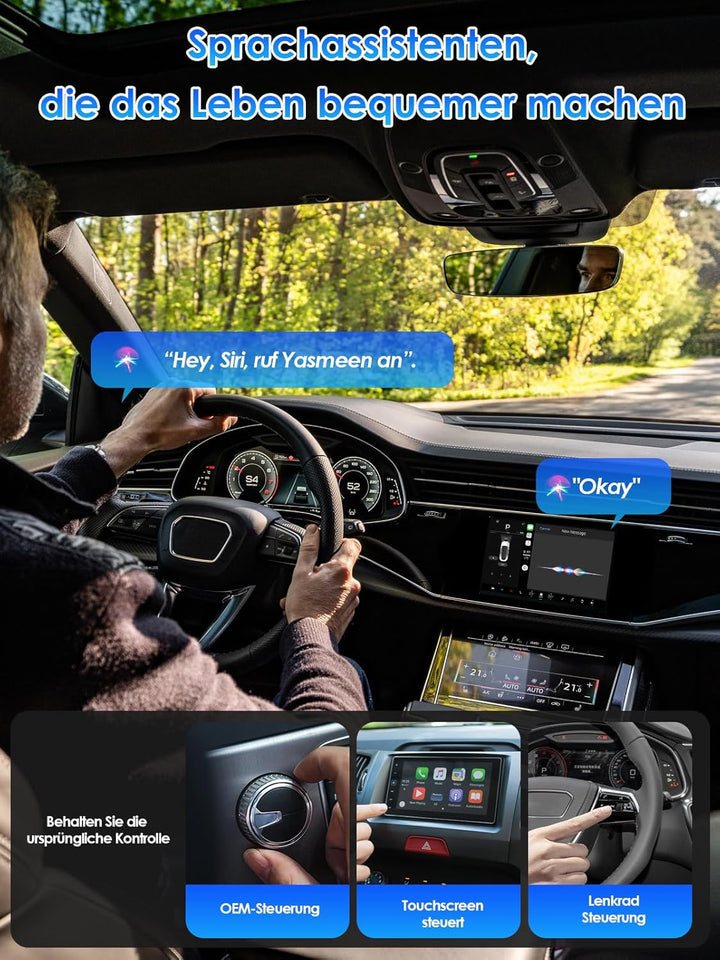 Wireless Adapter 2-in-1 für CarPlay/Android Auto, PARPAT Umwandlung von Kabelgebunden zu Kabellos mi