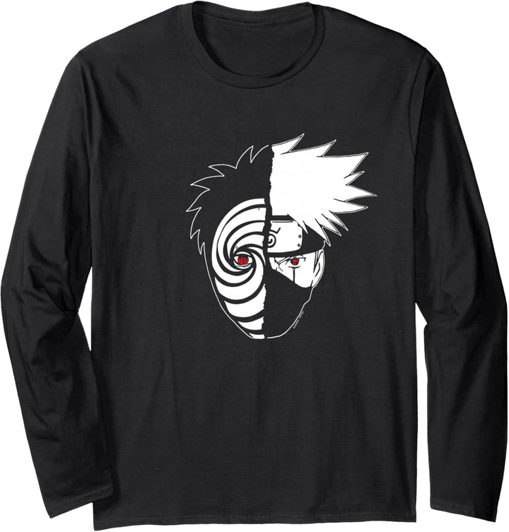 Naruto Shippuden Kakashi Tobi Split Face Langarmshirt