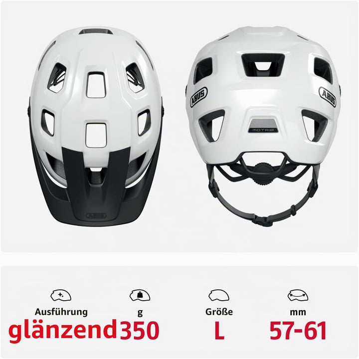 ABUS MTB-Helm MoTrip - robuster Fahrradhelm mit höhenverstellbarem Schirm für Mountainbiker - indivi
