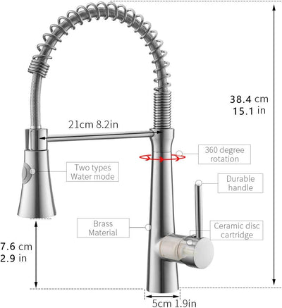 TIMACO Niederdruck Küchenarmatur wasserhahn küche mischbatterie küche 360° drehbar Armatur Küche Spi