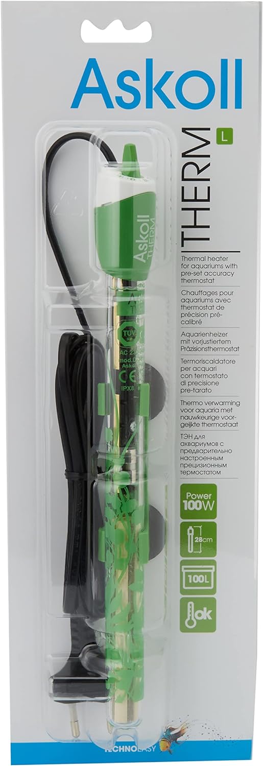 Askoll Aa230003 100 Watt Aquarium Heizung L 1 Unità (Confezione da 1), 1 Unità (Confezione da 1)