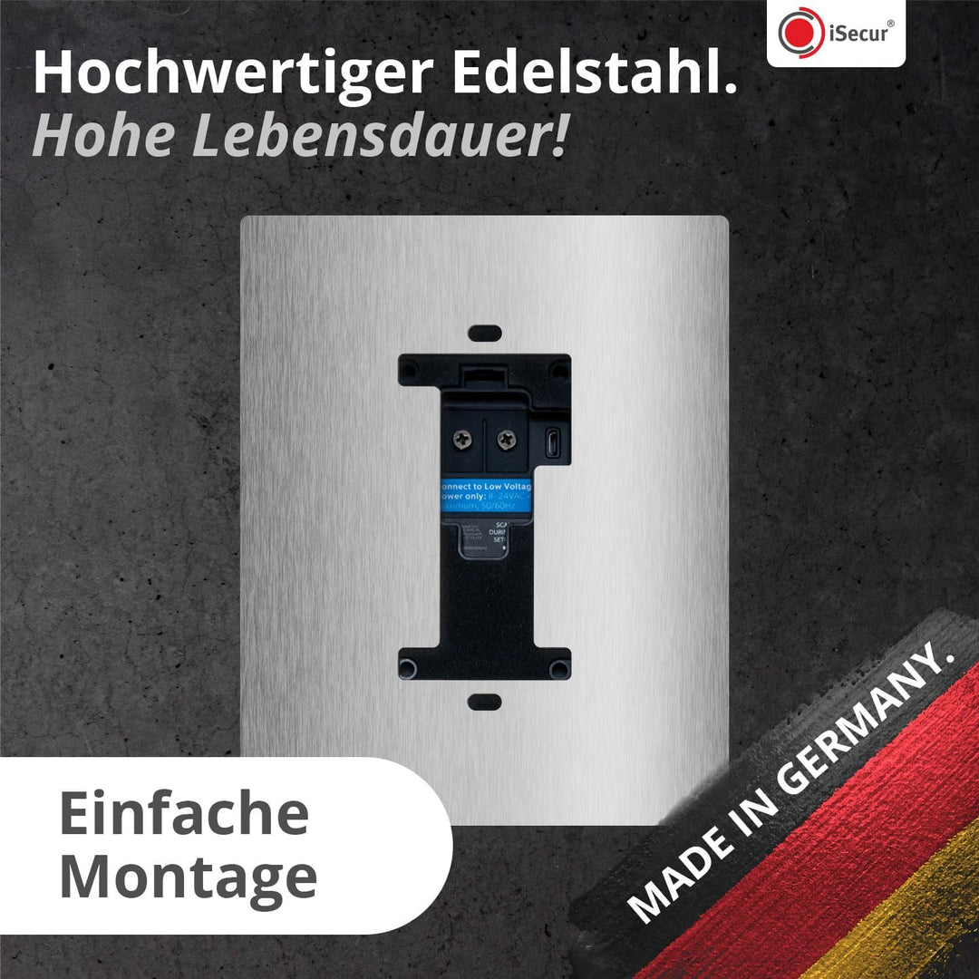 iSecur Blende passend für Ring Akku-Videotürklingel aus Edelstahl I Video-Doorbell 2. Gen 3 Plus 4 (