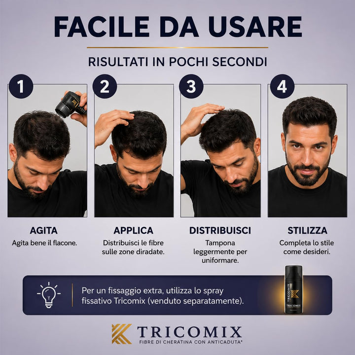 Tricomix Fibre Blond 12gr - Volumisierende Keratinfasern Mit Anti-Haarausfall-Effekt 12 grammi Biond