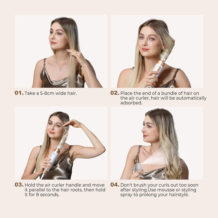 haarföhn airstyler UKLISS Haarstyler &amp; Ionen Haartrockner Pro7 in 1, Hairstyler Set mit Airflow Lock