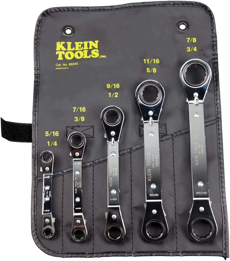 Klein Tools Umschaltknarre Ratschenschlüssel Set, 5-teilig, schwarz 68245 5-Piece, 5-Piece