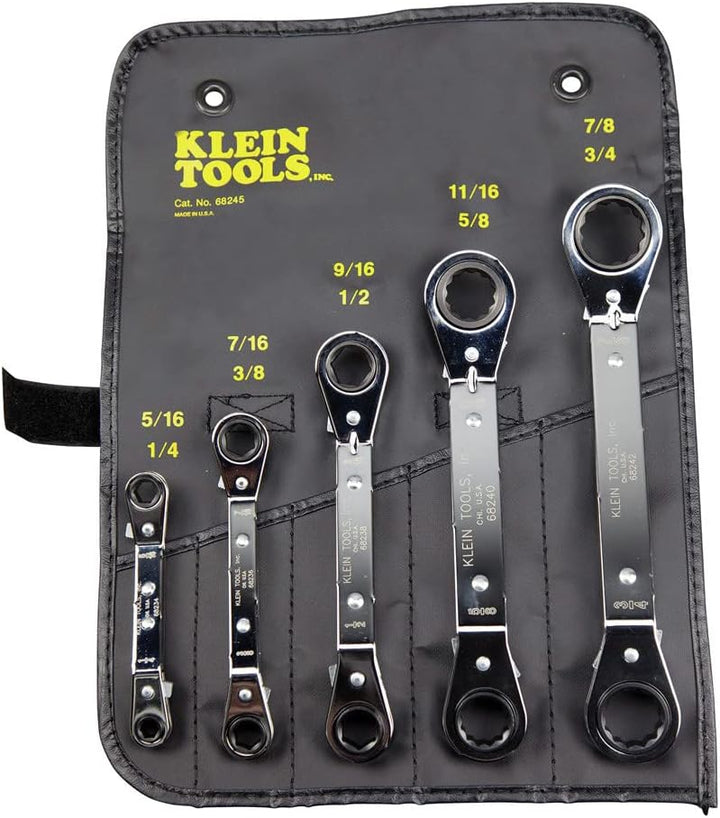 Klein Tools Umschaltknarre Ratschenschlüssel Set, 5-teilig, schwarz 68245 5-Piece, 5-Piece