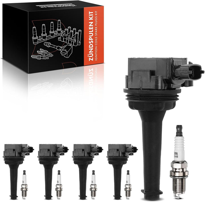 Frankberg 5x Zündspule + Zündkerzen Kompatibel mit C70 I 1998-2005 S60 I 2000-2009 S70 1998-2000 S80