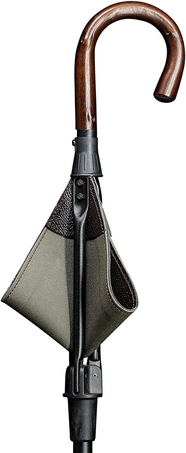 Leichtmetall-Sitzstock Jagdsitzstock PIRSCH mit echtem robustem Ledersitz und Griff aus Edelkastanie