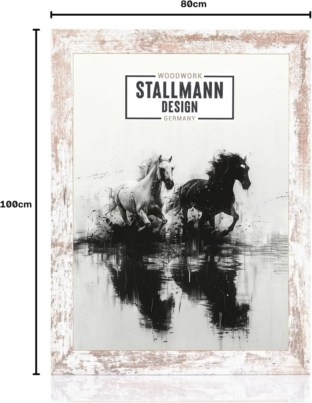 Stallmann Design Bilderrahmen 80x100 cm vintage Holz mit Acrylglas Rahmen-Breite 40mm Posterrahmen W
