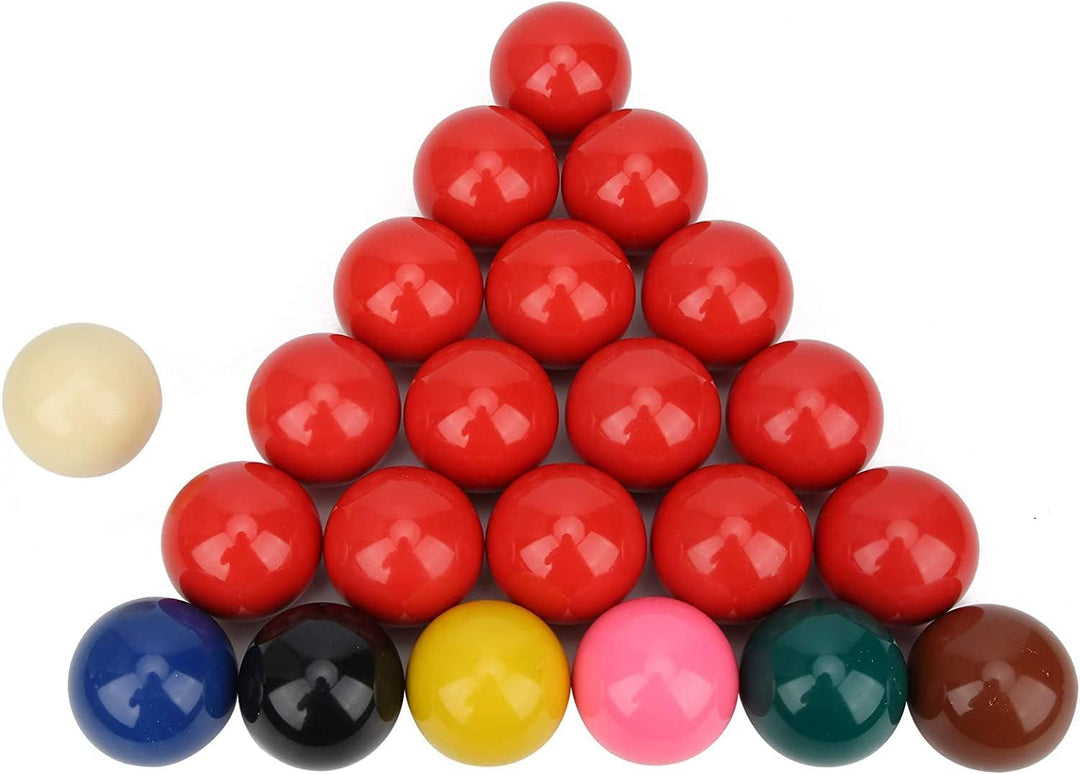 SOKKER Set mit 22 Billardkugeln Snooker aus Kunstharz, 52,4 mm, 15 rote Kugeln und 7 Mulitcolor