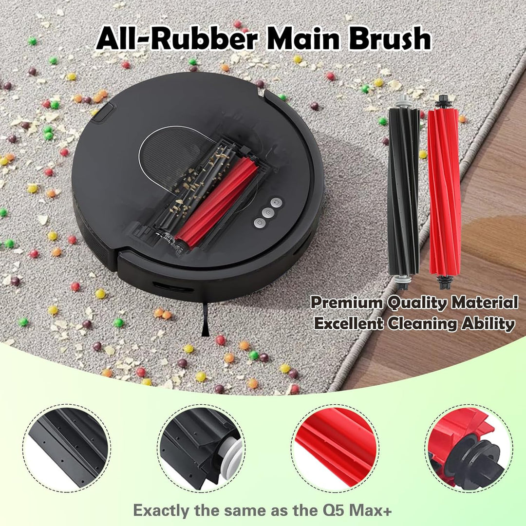 Q5 Max+ Zubehör für Roborock Q5 Max+(Plus), Q5 Pro+, Q8 Max+, Q5 DuoRoller+ Staubsauger,2 Hauptbürst