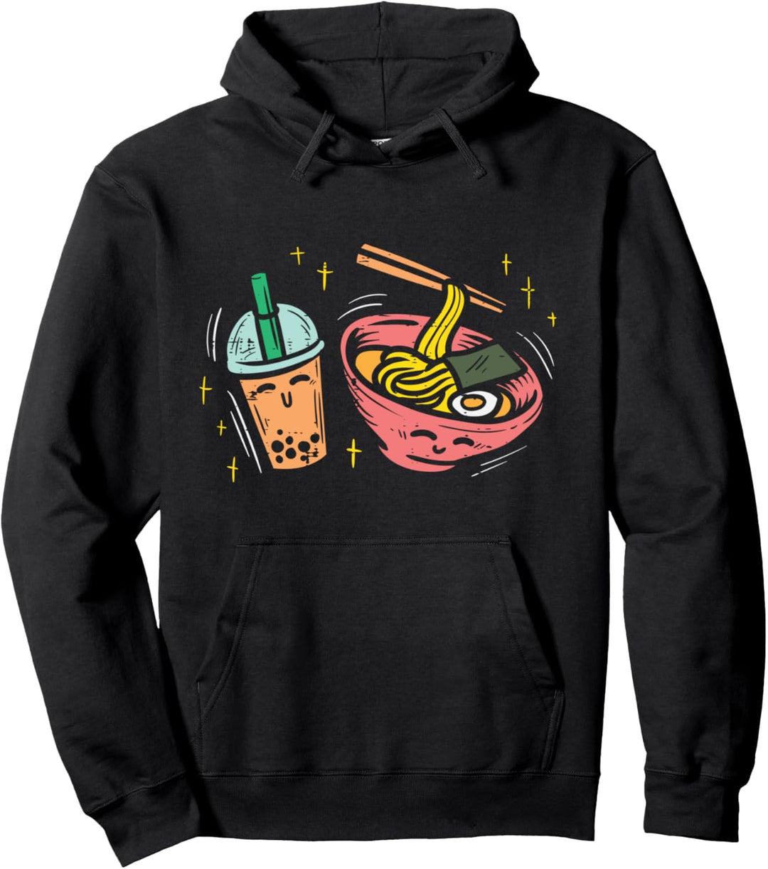 Ramen Bubble Boba Milk Tea Japanese Noodle Food Lover Foodie Pullover Hoodie