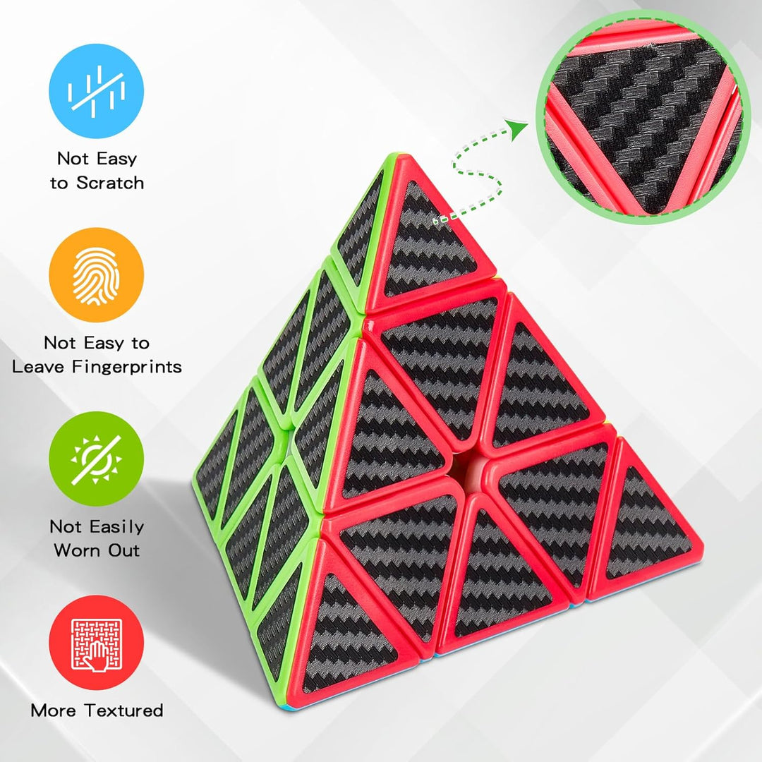 Coolzon Speed Cube Set Pyraminx + Megaminx + 2 x 2 + 3 x 3 x 3 + 4 x 4 5 Stück in Geschenkbox, Cubo,