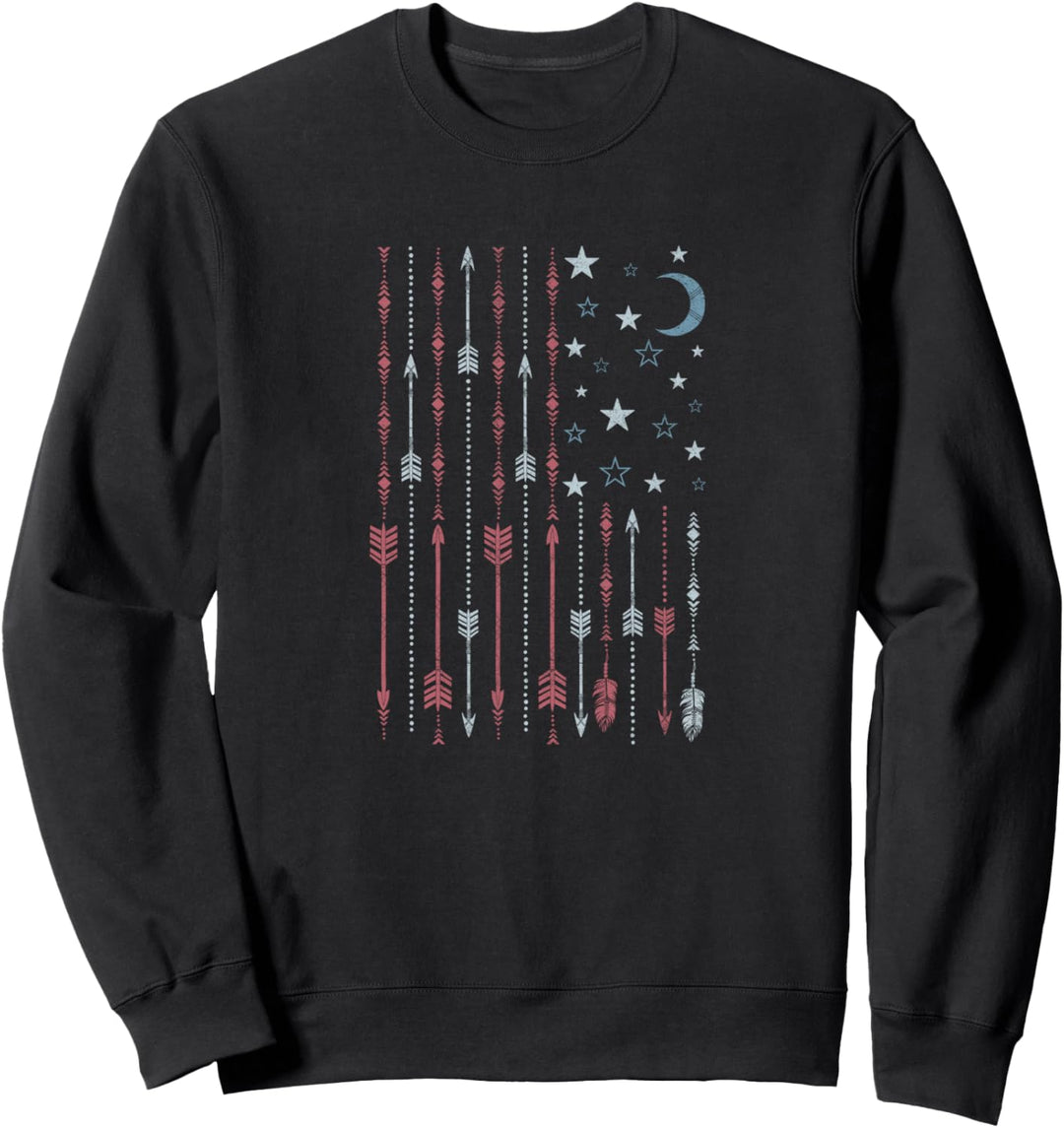 Americana Boho Arrows and Stars American Flag Sweatshirt