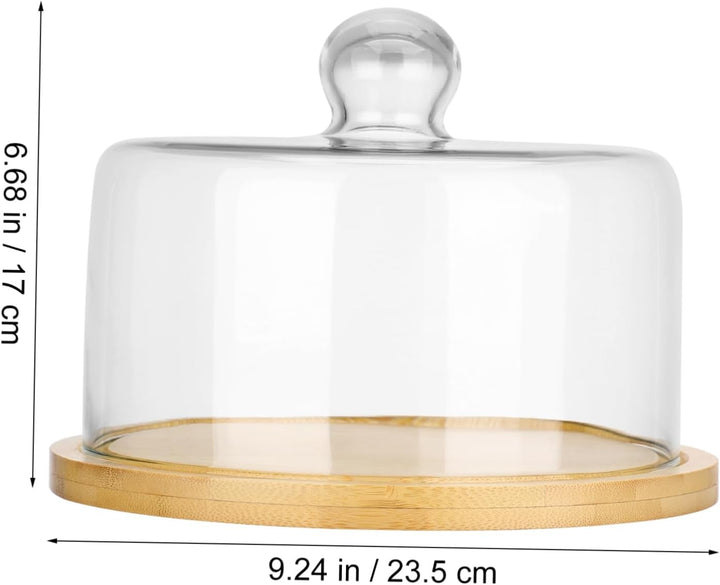 Cabilock Kunststoffschalen Kuchenstand Mit Glasglocke 1 Set Kuchen Dome Abdeckung mit Platte Dessert