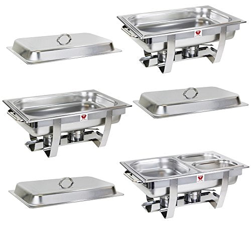 Beeketal 3er Chafing Dish Set 'BCD-3' Profi Gastro Speisewärmer Set aus Edelstahl - Lieferumfang: 3x