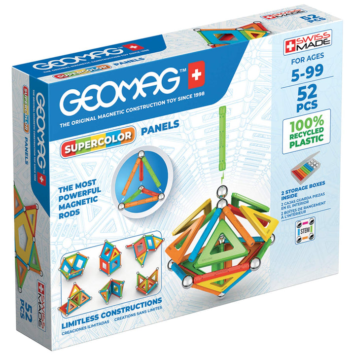 Geomag - Supercolor Magnetic Constructions for Kids, Magnetic Toy, Green Collection 100% Recycled Pl