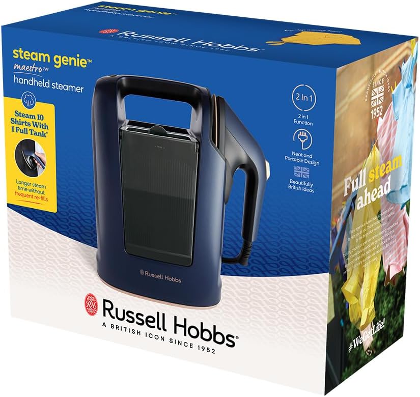 Russell Hobbs Dampfbügeleisen Multi inkl. XL Wassertank-Station 750ml [Dampfglätter + Bügeleisen] St