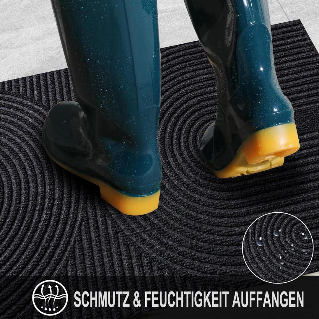 Fussmatte 60x90 cm Innen und Aussen - rutschfeste Schmutzfangmatte - Waschbar Fussmatte, Wasserdicht