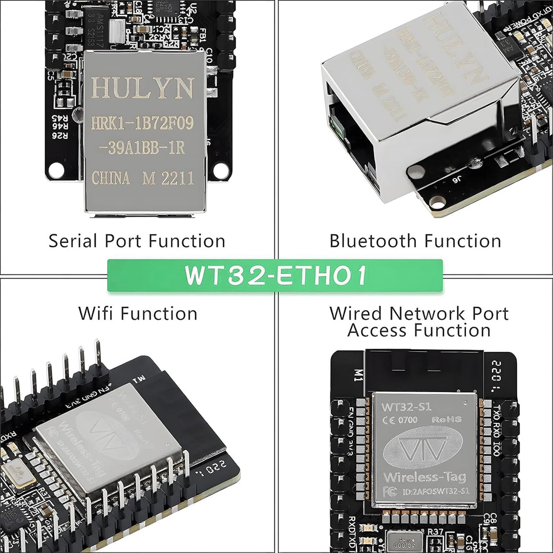 ESP Modul, WT32-ETH01 Embedded Serial Port Networking Bluetooth + WiFi Combo Gateway MCU Modul ESP D