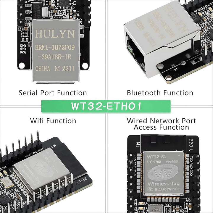 ESP Modul, WT32-ETH01 Embedded Serial Port Networking Bluetooth + WiFi Combo Gateway MCU Modul ESP D