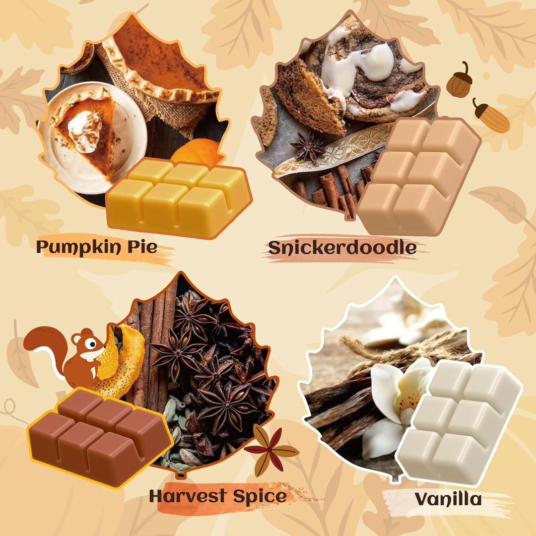 Herbst Duftwachs für Duftlampe, Natürliches Wax Melts Sojawachs Schmilzt, Wachswürfel, Duftwachswürf