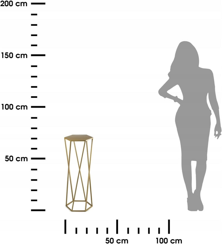 HowHomely Gold Blumenständer Metall 70 cm Hoch - Solider Blumenhocker in Sechseckiger Form - Pflanze
