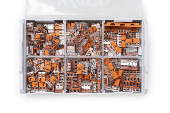 WAGO Original-Set, L-Boxx Mini, Verbindungsklemmen mit Hebel, Serie 221, 887-957 (236 Teile) & JOKAR