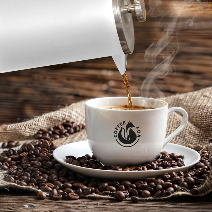 French Press Kaffeekanne aus doppelwandigem Edelstahl Schwarze Pressfilterkanne Französische Kaffeep