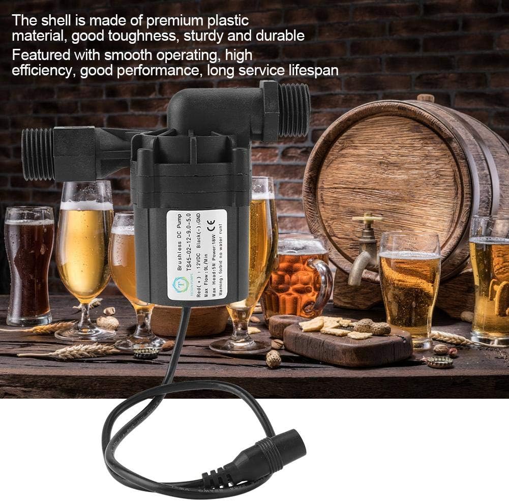Zerodis Bierpumpe DC 12V 18W Pump Homebrew Pumpenzirkulation Brushless Bierpumpen für das Bierbrauen