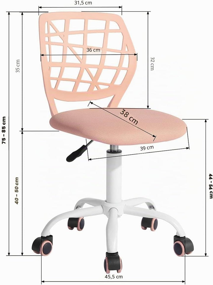 FurnitureR Bürostuhl Schreibtischstuhl Höhenverstellbar Stoffsitz Ergonomischer Arbeitsstuhl ohne Ar