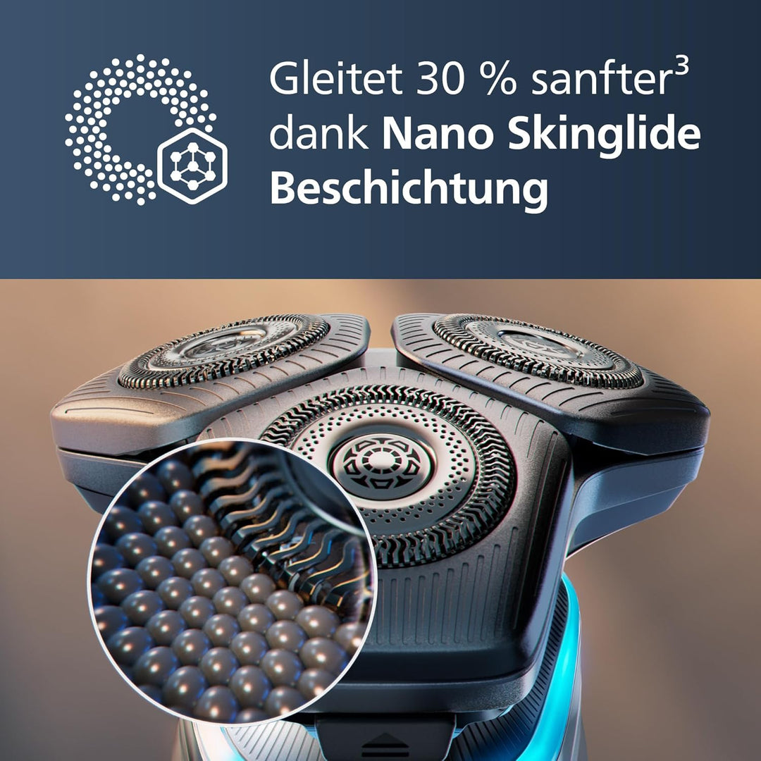 Philips Shaver S9000 – Elektrischer Nass- & Trockenrasierer für Männer in Chromsilber mit Lift & Cut
