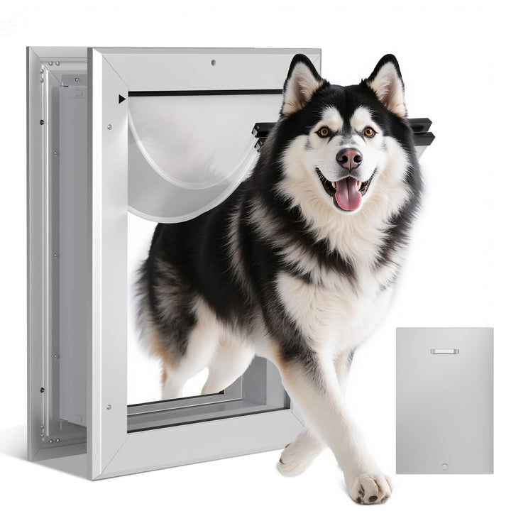 Ownpets Hundeklappe, Aluminium Haustiertür, L, luminium Anti-Rost Teleskop-Hundeklappe für kleine bi