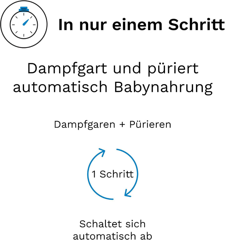 Baby Brezza Food Maker Deluxe – 3-in-1 Babynahrungszubereiter (Dampfgaren, Mixen, Kombi), 800 ml Bab