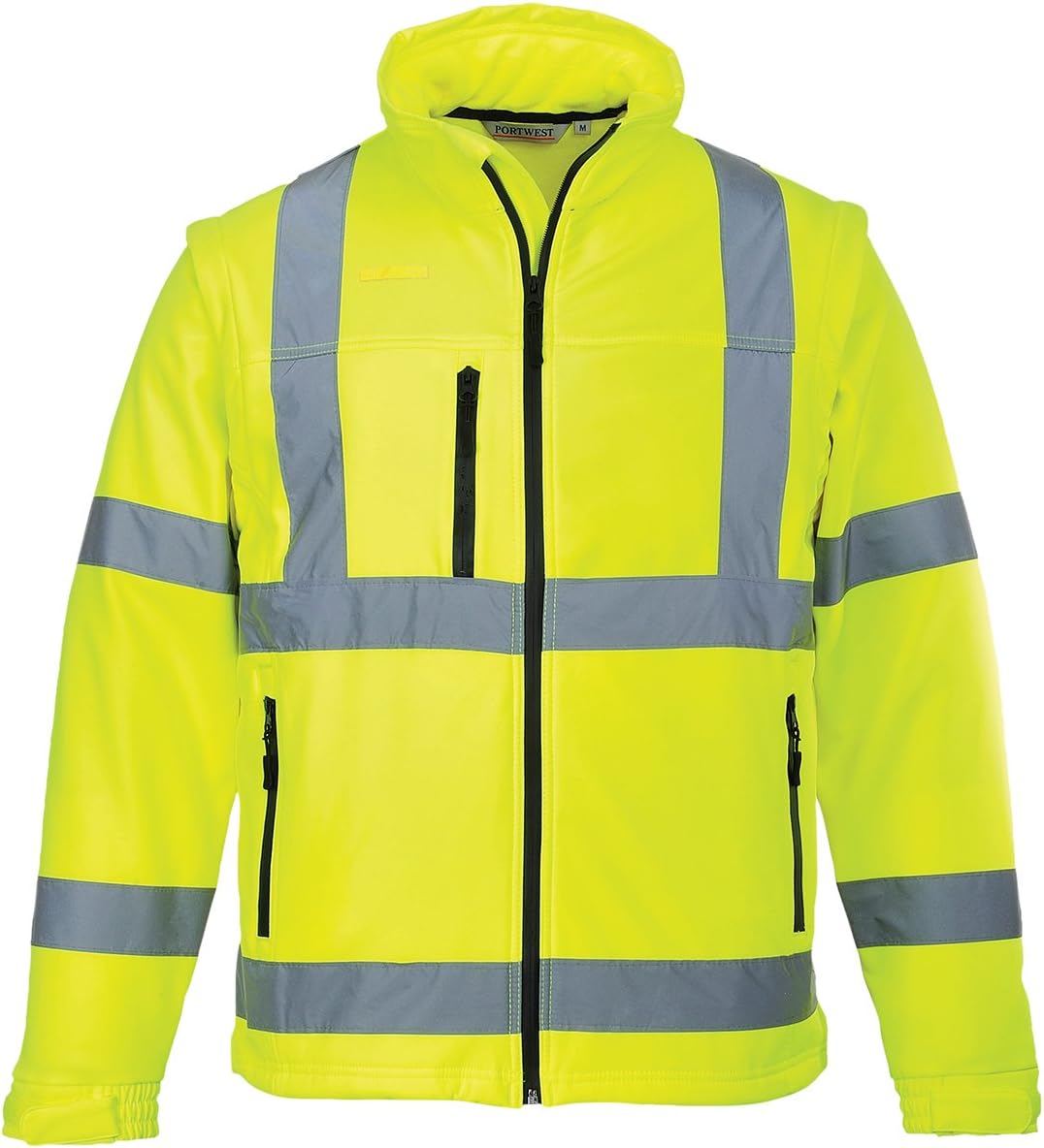 Portwest Klassische Hi-Vis Softshell-Jacke (3L), Grösse: XL, Farbe: Gelb, S424YERXL XL Gelb, XL Gelb