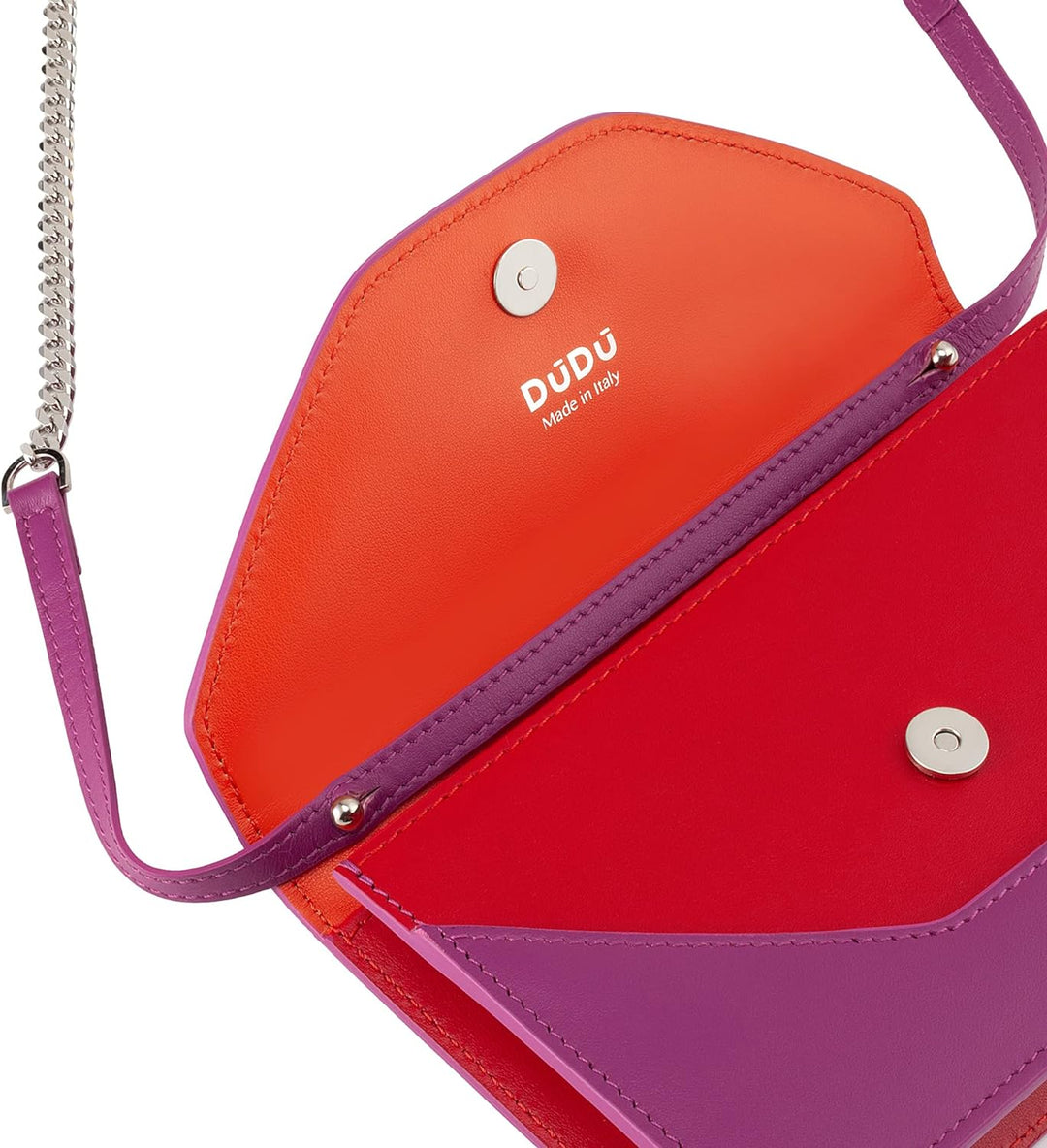 DUDU Kleine Damen-Umhängetasche Made in Italy aus echtem Leder, umwandelbar in Gürteltasche, Mini-Um