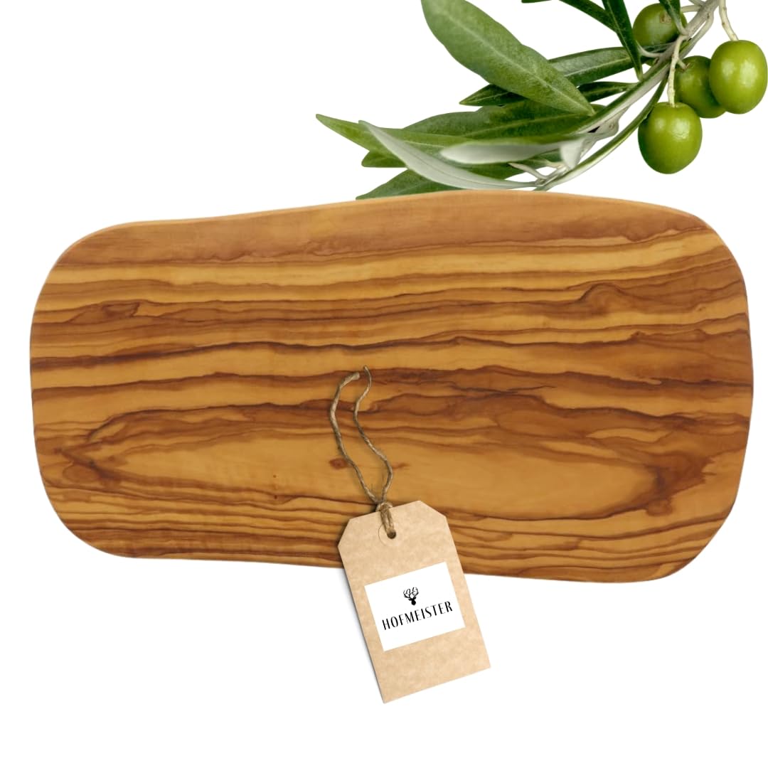 HOFMEISTER® Olivenholzbrett - Hochwertiges Holzschneidebrett für Grill & Küche - Perfekte Servierpla