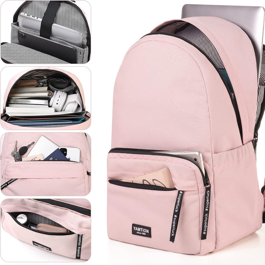 YAMTION 17.3" Schulrucksack Mädchen Teenager Rucksack Frauen für Uni Studium Freizeit,Rucksack Schul