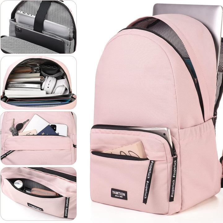 YAMTION 17.3" Schulrucksack Mädchen Teenager Rucksack Frauen für Uni Studium Freizeit,Rucksack Schul