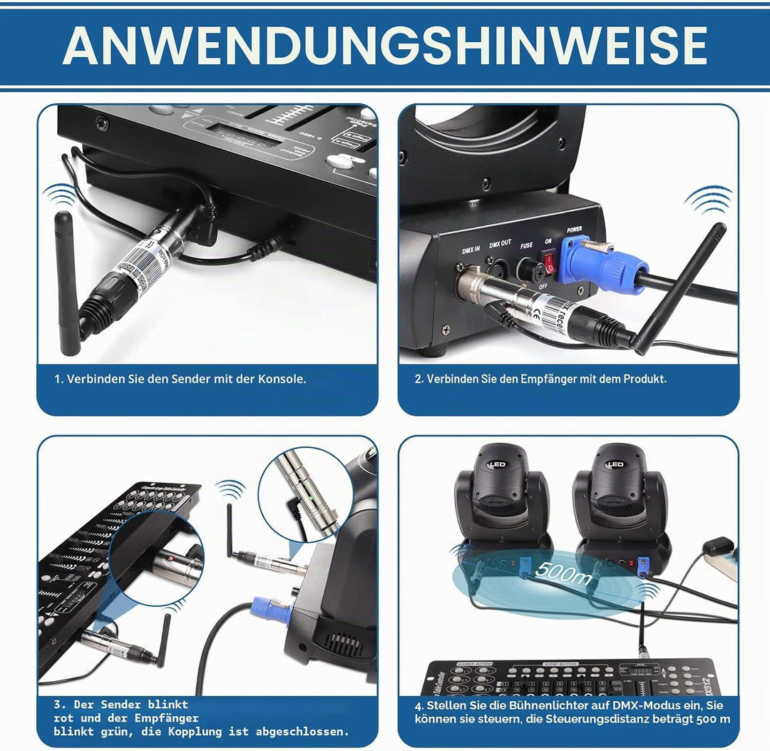 UKing Wireless DMX Controller, Wireless DMX512 Transmitter/Empfänger LED Lighting Controller Arbeit