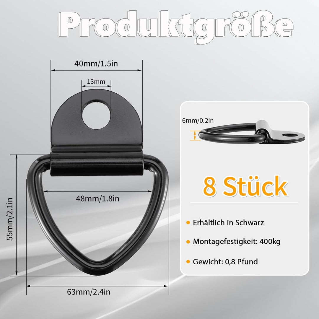 Idong 8 Stück Zurrösen V Ring Aufbauring Schwerlast Zurröse Edelstahl Verzurrösen Haken Zurring Schw
