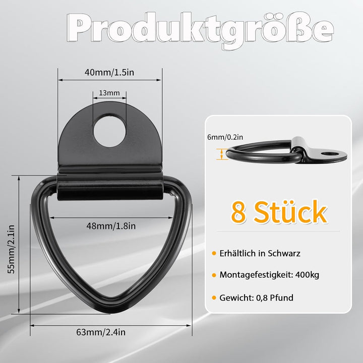 Idong 8 Stück Zurrösen V Ring Aufbauring Schwerlast Zurröse Edelstahl Verzurrösen Haken Zurring Schw