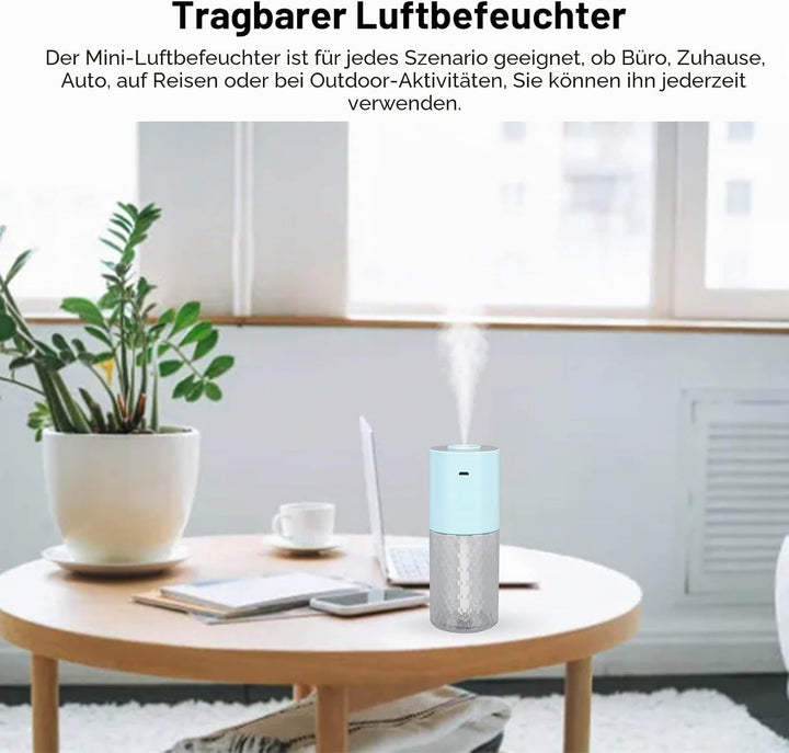 Tragbarer Mini-Luftbefeuchter, Extrem Leise 200 Ml Schreibtisch Tragbarer Auto-Luftbefeuchter Kleine
