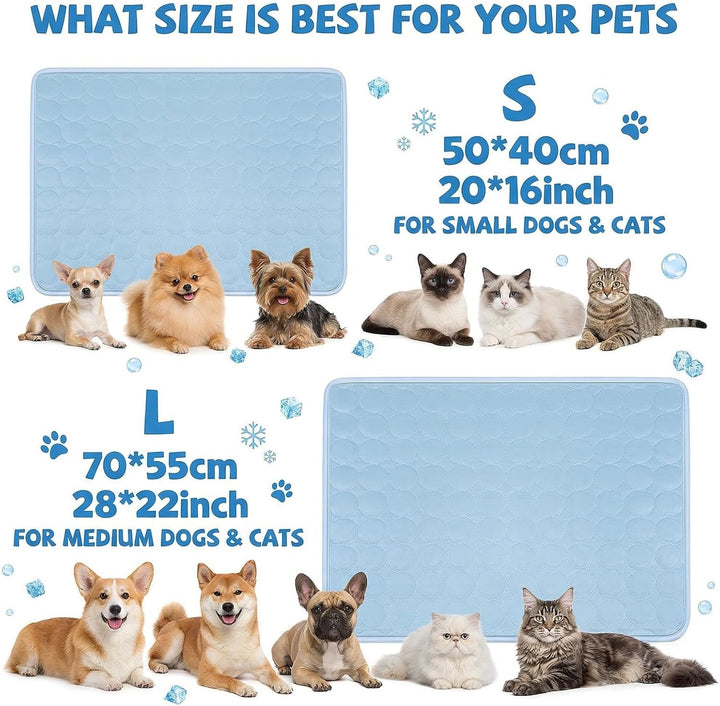 Qoosea Kühlmatte für Hunde Selbstkühlende Hundematte, Komfortabel Pet Cooling Mat Kühldecke Waschbar